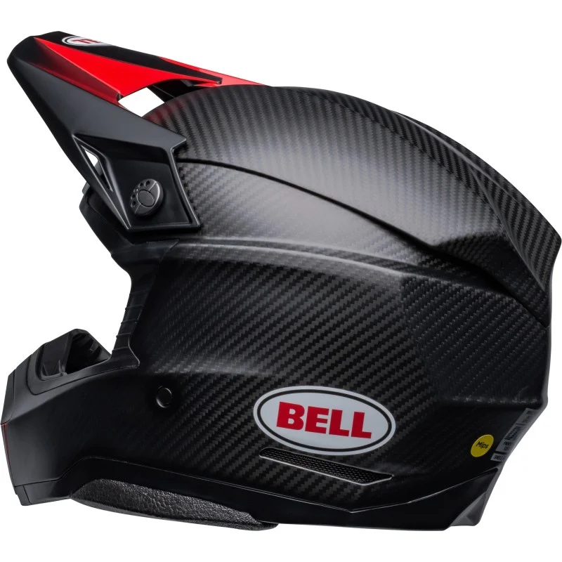 Casque BELL Moto-10 Spherical Carbon Noir Satiné Brillant/Rouge