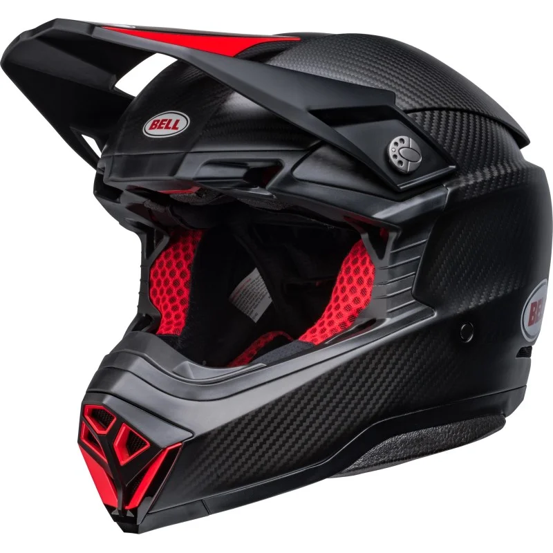 BELL Moto-10 Spherical Carbon Helmet Gloss Satin Black/Red