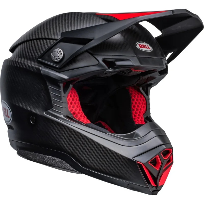 Casque BELL Moto-10 Spherical Carbon Noir Satiné Brillant/Rouge