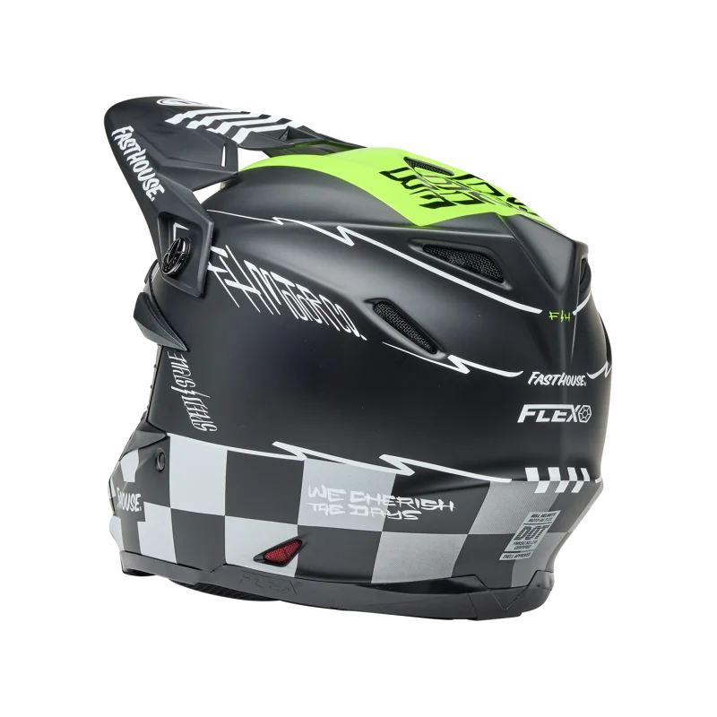 Helmet BELL Moto-9S FLEX Fasthouse SMOKEBOMB Semi-Gloss Black/Fluorescent Yellow