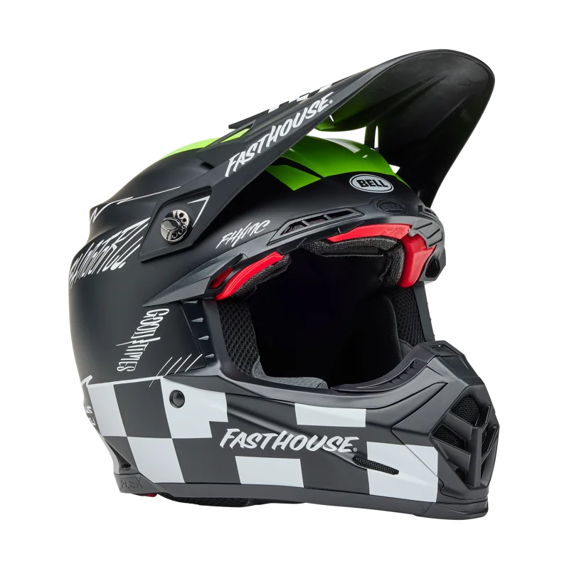 BELL Moto-9S FLEX Fasthouse SMOKEBOMB Helm halbglänzend Schwarz/Fluogelb