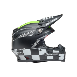 BELL Moto-9S FLEX Fasthouse SMOKEBOMB Helm halbglänzend Schwarz/Fluogelb