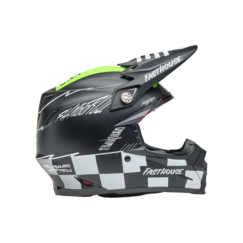 Casco BELL Moto-9S FLEX Fasthouse SMOKEBOMB semilucido Nero/Giallo fluo