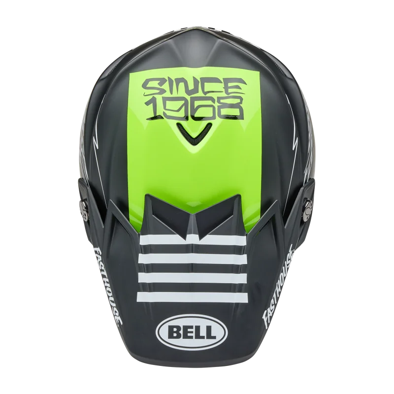 BELL Moto-9S FLEX Fasthouse SMOKEBOMB Helm halbglänzend Schwarz/Fluogelb