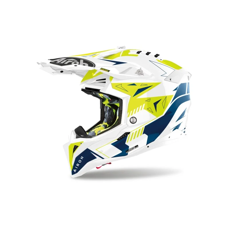 Helm Airoh Aviator 3 Spin blau fluoreszierendes Gelb