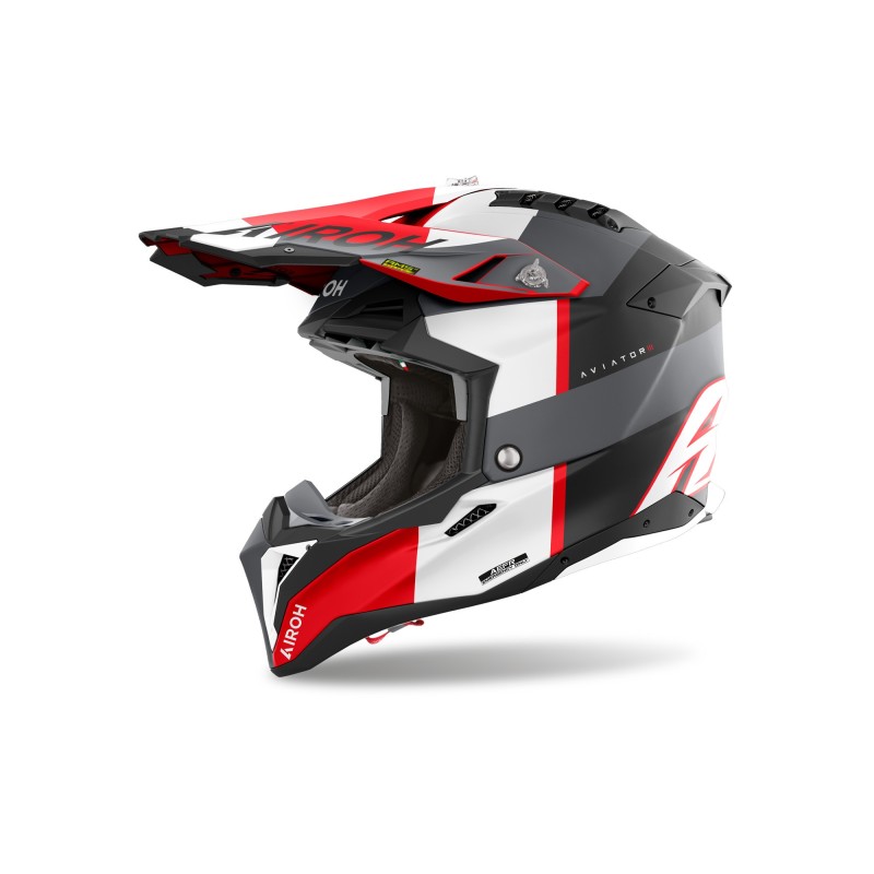 Helm Airoh Aviator 3 | Monarch grey red matt