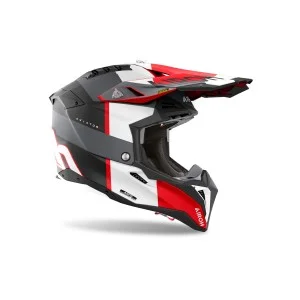 Casco Airoh Aviator 3 | Monarch grey red matt