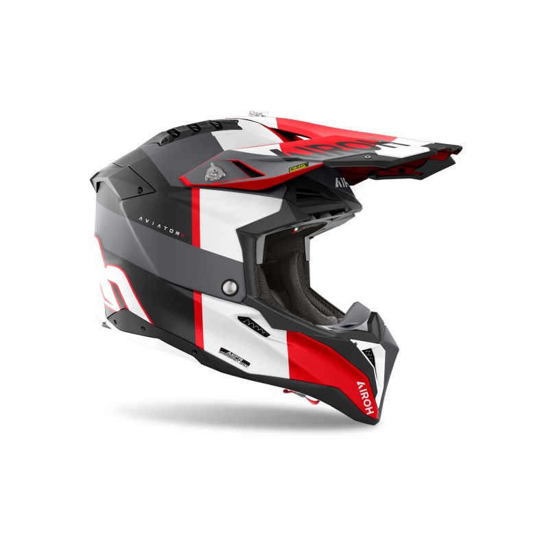 Casco Airoh Aviator 3 | Monarch grey red matt