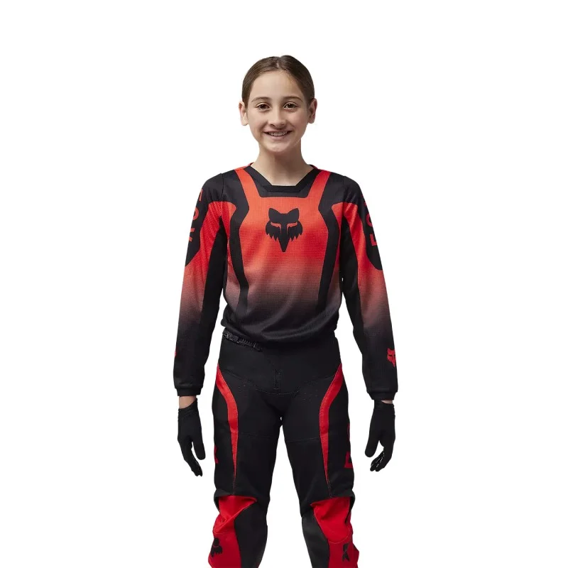 Jersey und pant Youth Kit FOX 180 Lean | Fluo Red