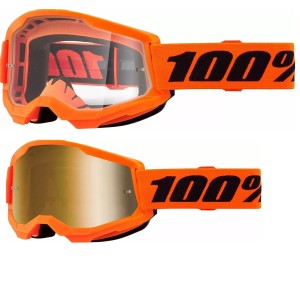 Occhiali Maschera 100% Strata 2 Neon Orange