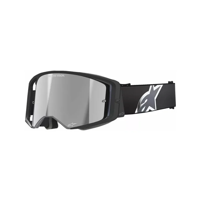 Maschera Motocross Alpinestars Supertech Corp Absolute Vision Nero| Lente grigio a specchio