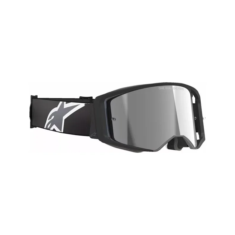 Maschera Motocross Alpinestars Supertech Corp Absolute Vision Nero| Lente grigio a specchio