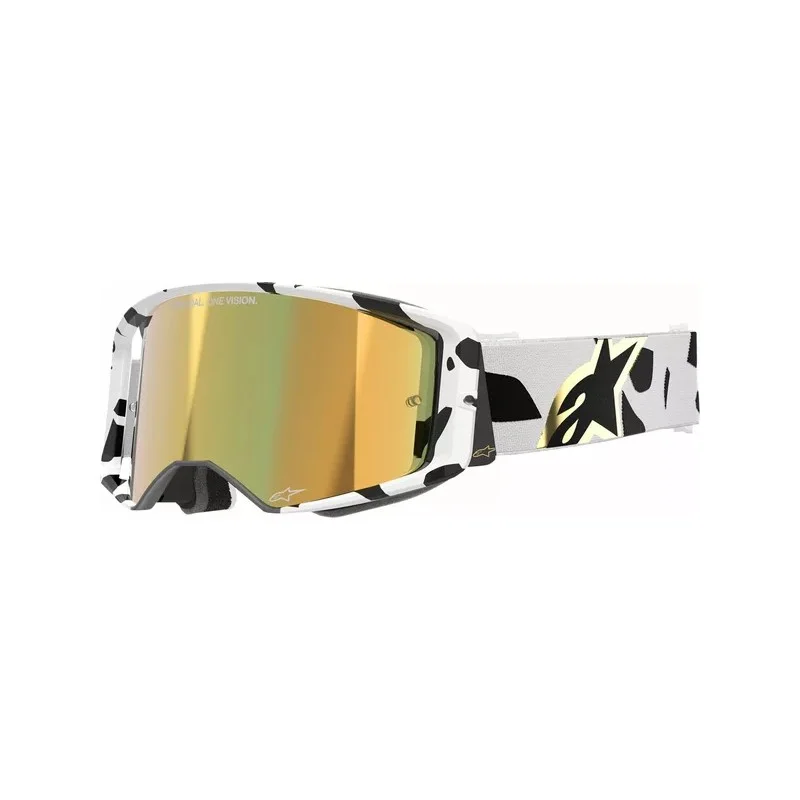 Mx Goggle Alpinestars Supertech Corp Absolute Vision White | Gold mirror lens