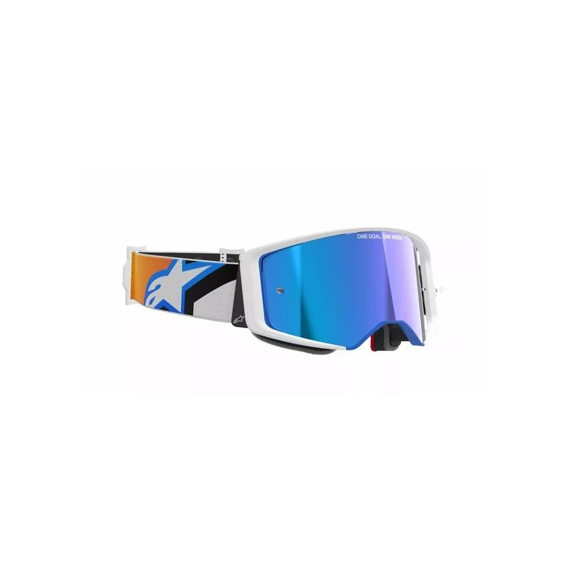 Motocross Masque Alpinestars Supertech Corp Bleu/Orange|Verres miroir bleus