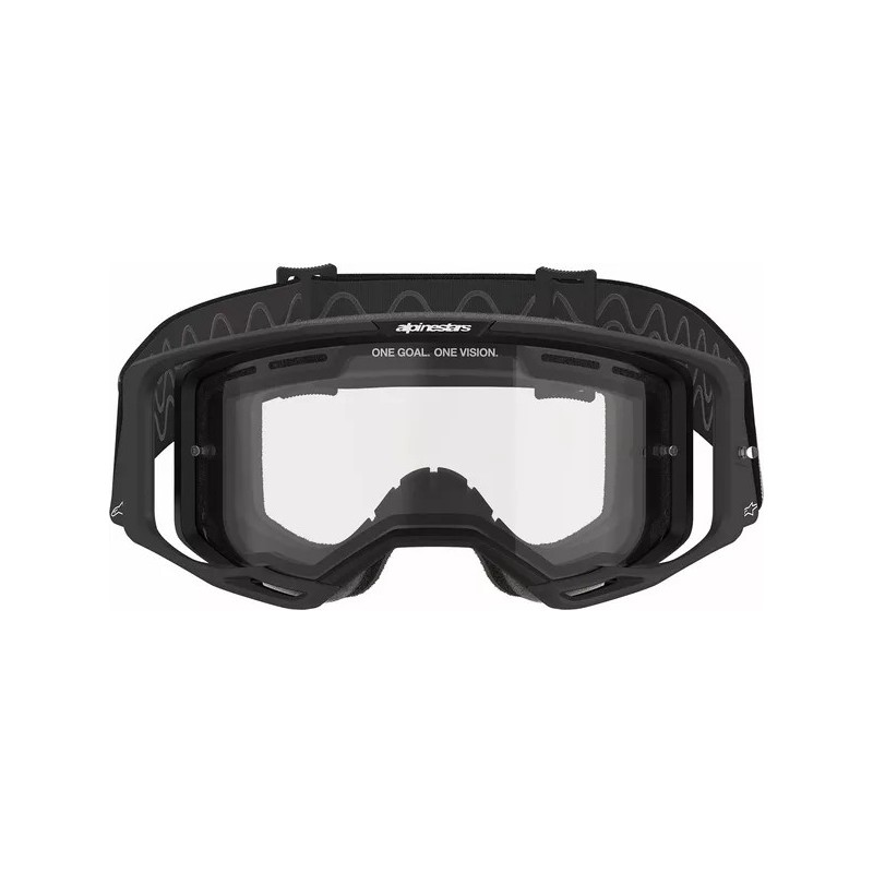 Maschera Mx Alpinestars Vision 8 Corp Nero / Doppia lente trasparente