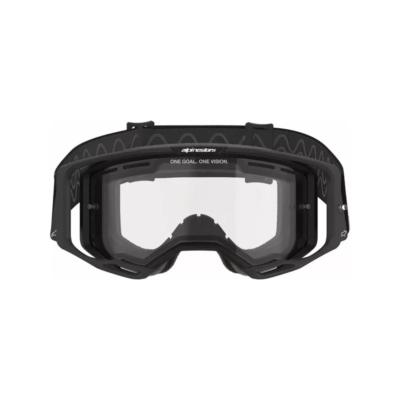 Maschera Mx Alpinestars Vision 8 Corp Nero / Doppia lente trasparente