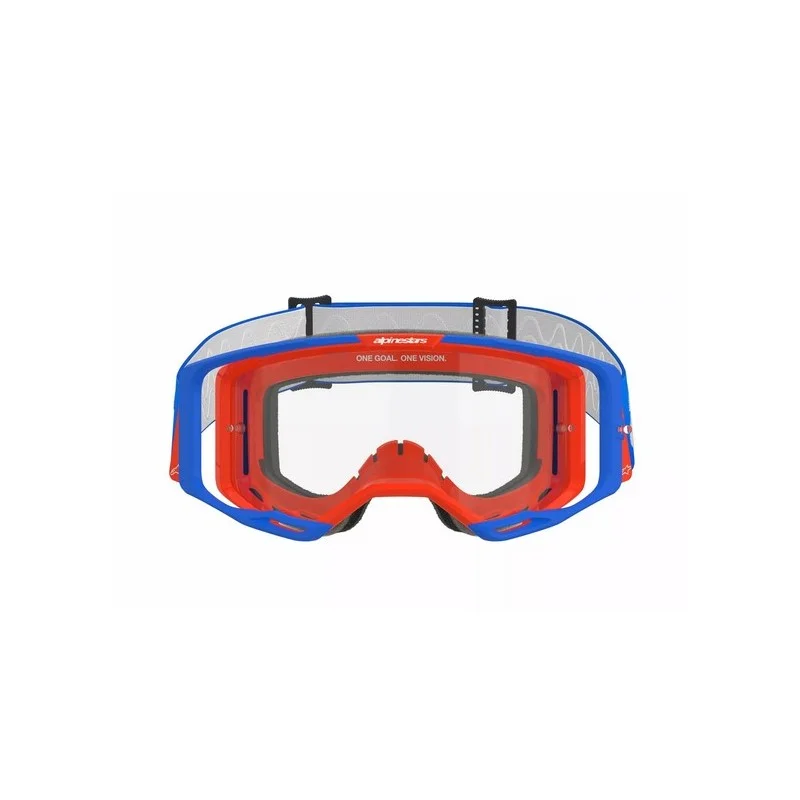 Masque Mx Alpinestars Vision 8 Wordmark Bleu/Orange | Écran Clair