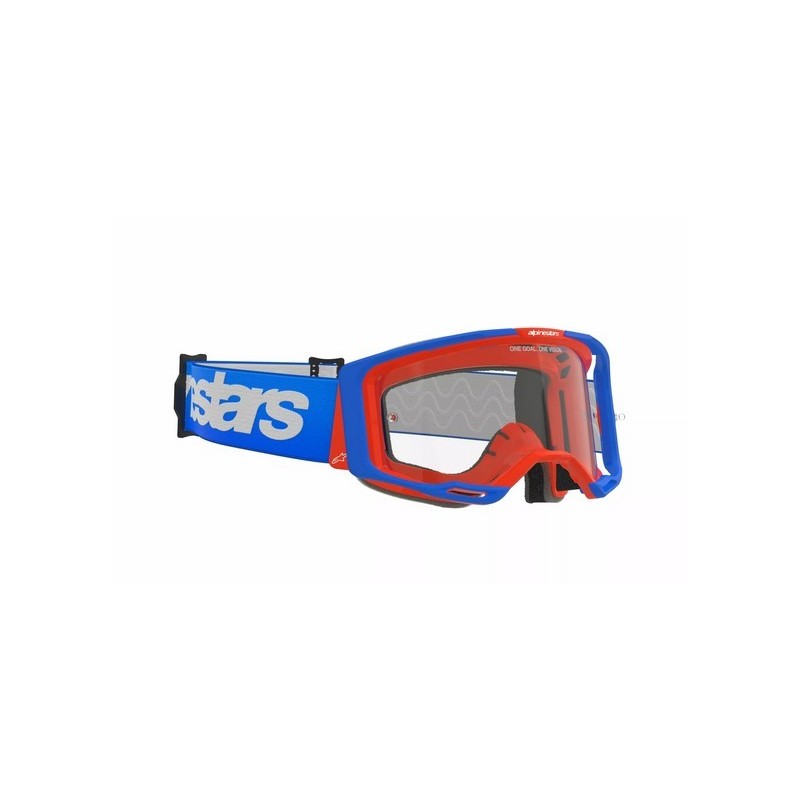 Alpinestars Vision 8 Wordmark Blau/Orange MX-Brille | Klaren Linsen