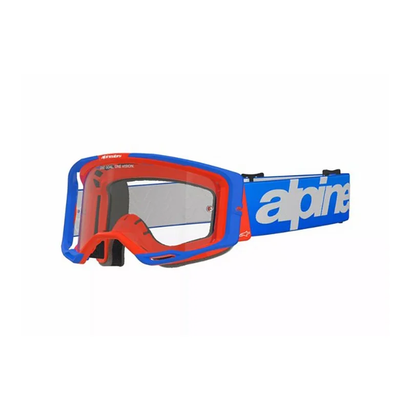 Masque Mx Alpinestars Vision 8 Wordmark Bleu/Orange | Écran Clair