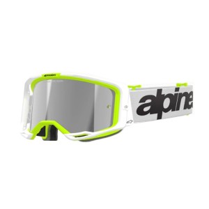 Goggle Alpinestars Vision 8 Wordmark White/Fluorescent Yellow | Silver Mirror Lens