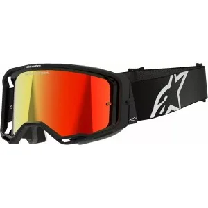 Maschera Mx Alpinestars Vision 8 Corp Nero | Lente Rossa a Specchio