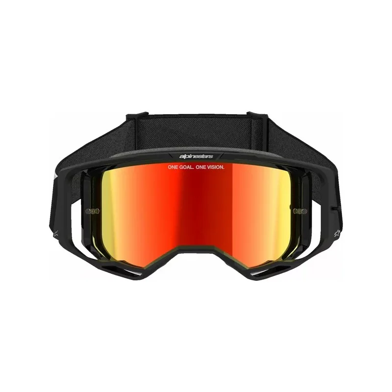 Maschera Mx Alpinestars Vision 8 Corp Nero | Lente Rossa a Specchio
