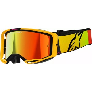 Maschera Alpinestars Vision 8 Corp Giallo/Rosa | Lente Rossa a Specchio