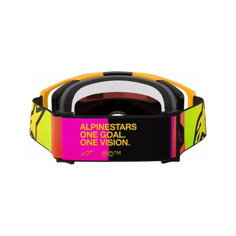Masque Alpinestars Vision 8 Corp Jaune/Rose|Rouge Ècran Miroir