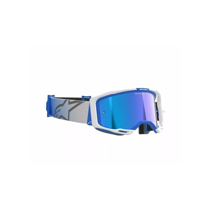 Mx Goggle Alpinestars Vision 8 Corp Black/White|Mirror Blue Lens