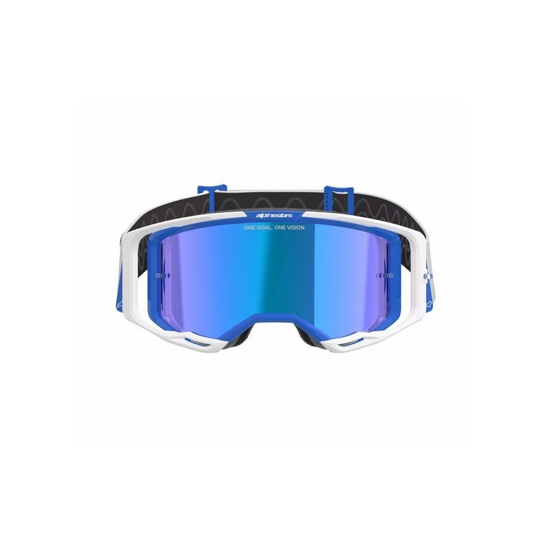 Mx Goggle Alpinestars Vision 8 Corp Black/White|Mirror Blue Lens