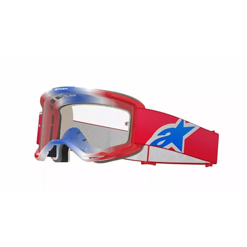 Masque Alpinestars Vision 5 Corp Rouge/Blanc | Lentille transparente