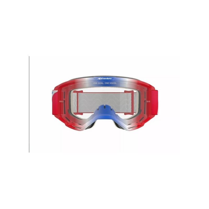 Alpinestars Vision 8 Corp MX-Brille Rot/Weiß | Klare Linse