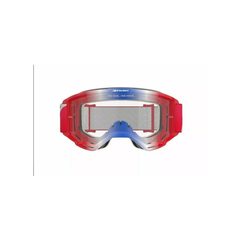 Masque Alpinestars Vision 5 Corp Rouge/Blanc | Lentille transparente