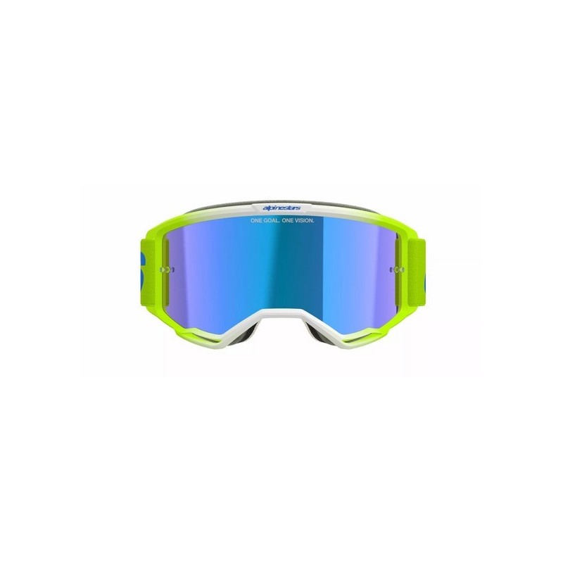 Masque Alpinestars Vision 5 Blaze Jaune Fluo|Lentille miroir bleue
