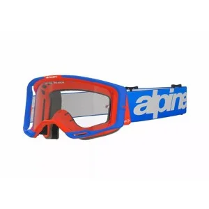 Alpinestars Vision 8 Wordmark Blau/Orange MX-Brille | Doppellinse Klaren Works Linsen