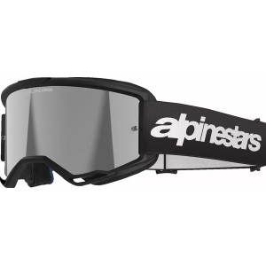 Alpinestars Vision 3 Wordmark MX-Brille Schwarz | silberne Spiegellinse