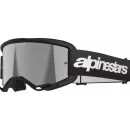 Alpinestars Vision 3 Wordmark MX-Brille Schwarz | silberne Spiegellinse