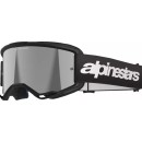 Masque Alpinestars Vision 3 Wordmark Noir | Lentille miroir argentée