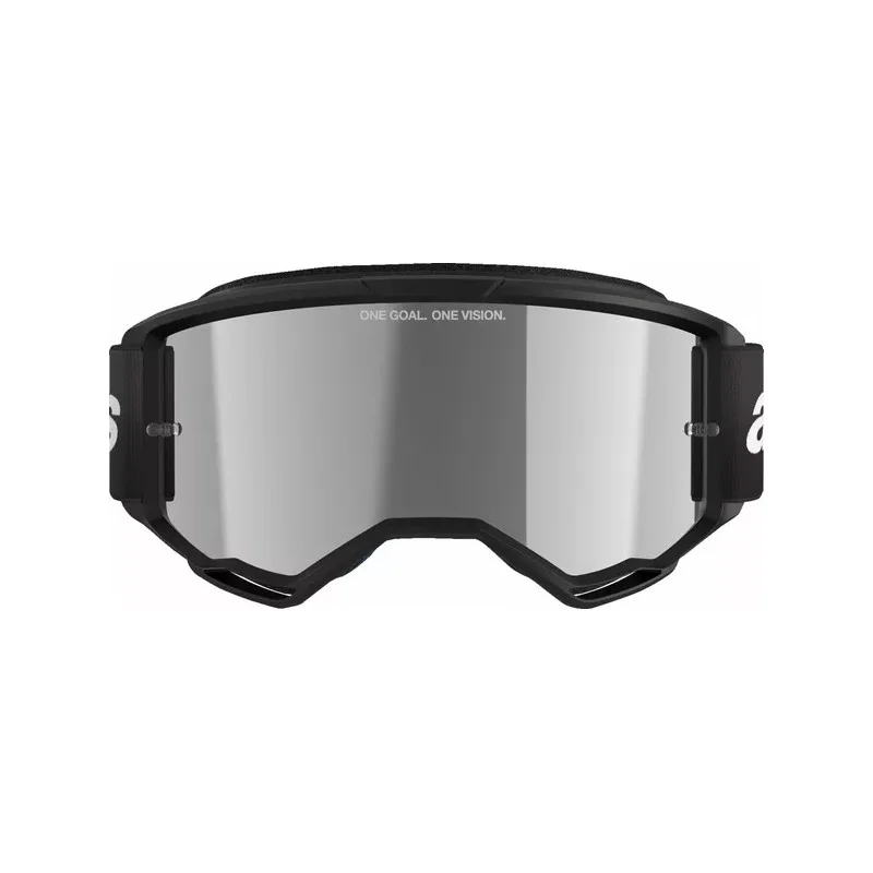 Masque Alpinestars Vision 3 Wordmark Noir | Lentille miroir argentée