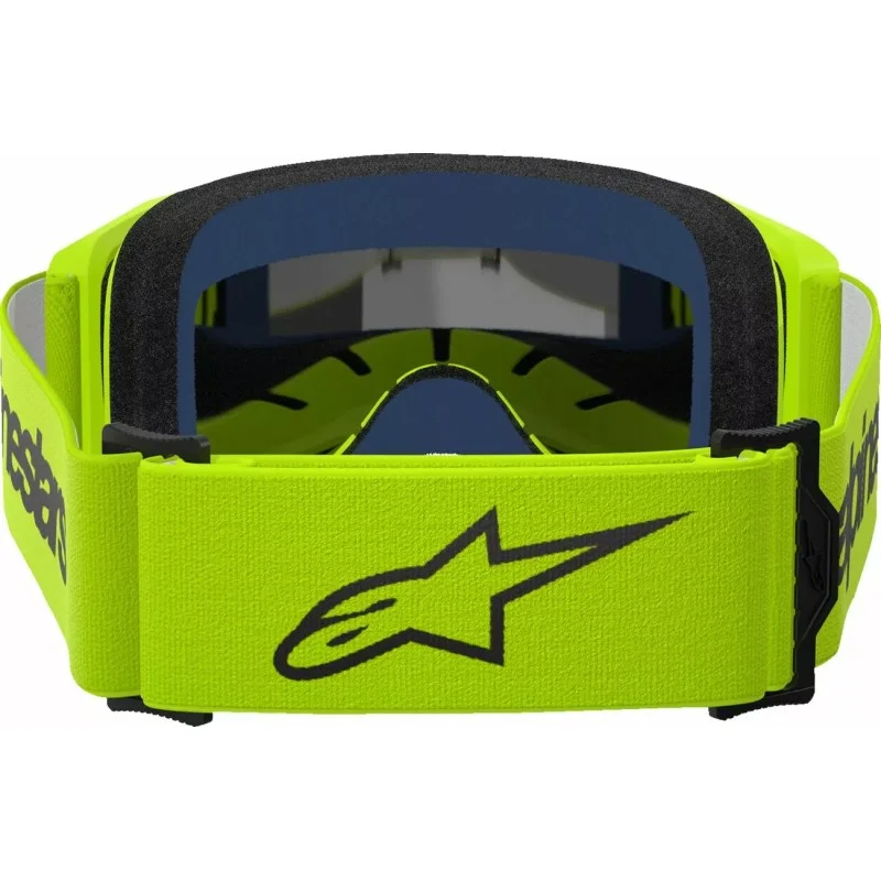 Masque Mx Alpinestars Vision 3 Wordmark Jaune fluo|Lentille miroir argentée