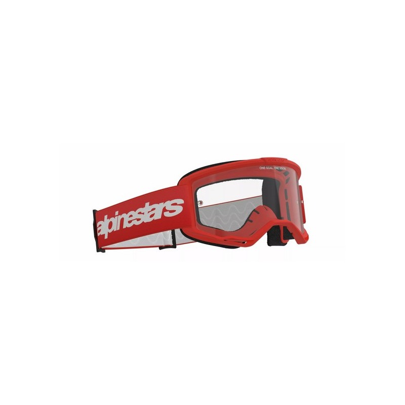 Masque Mx Alpinestars Vision 3 Wordmark Rouge|Lentille trasparente