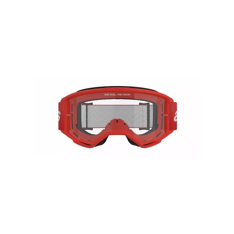 Alpinestars Vision 3 Wordmark MX-Brille Rot|Transparente Linse