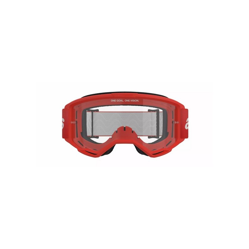Masque Mx Alpinestars Vision 3 Wordmark Rouge|Lentille trasparente