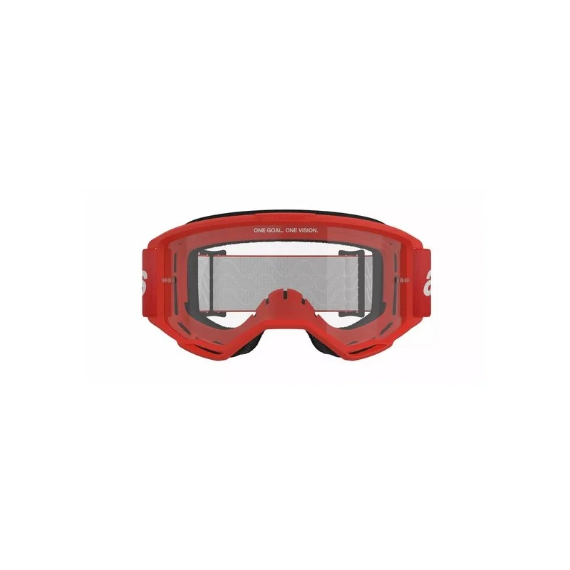 Maschera Mx Alpinestars Vision 3 Wordmark Rosso | Lente Clear