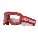 Masque Mx Alpinestars Vision 3 Wordmark Rouge|Lentille trasparente