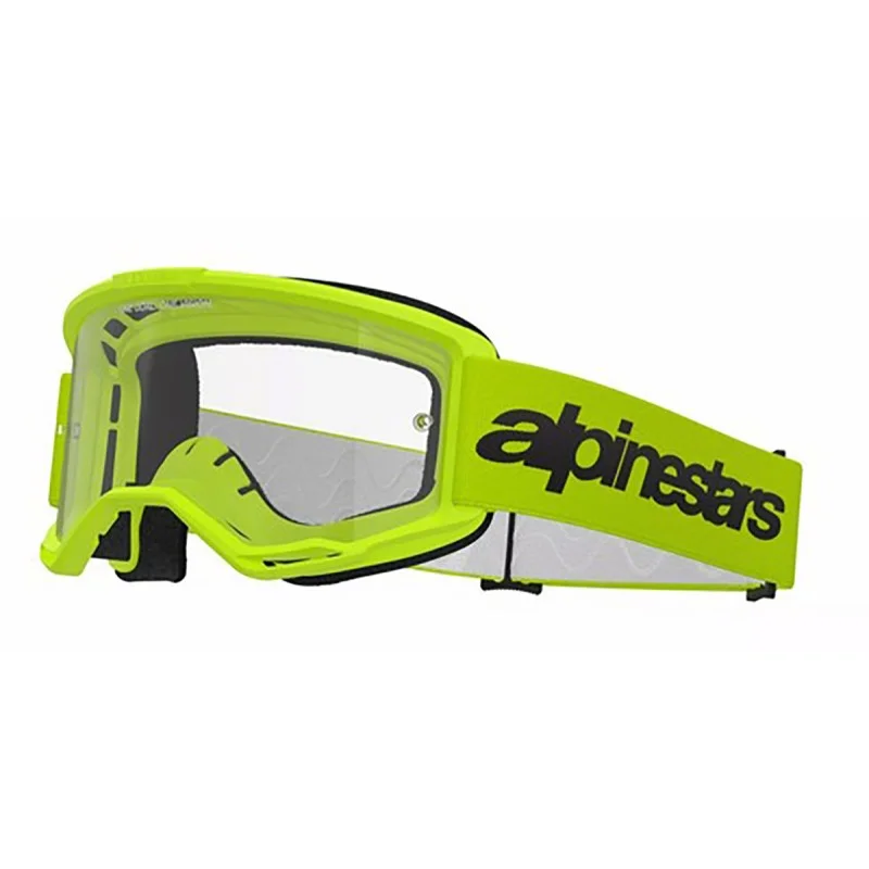 Mx Goggle Alpinestars Vision 3 Wordmark Yellow Fluo|Clear Lens