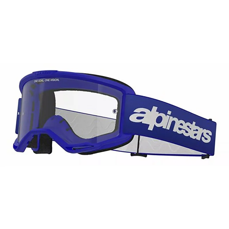 Maschera Mx Alpinestars Vision 3 Wordmark Blu | Lente Clear