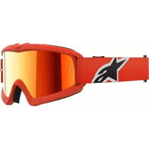 Alpinestar Vision Corp Schutzbrille für Jungen Orange | Rot verspiegelte Linse