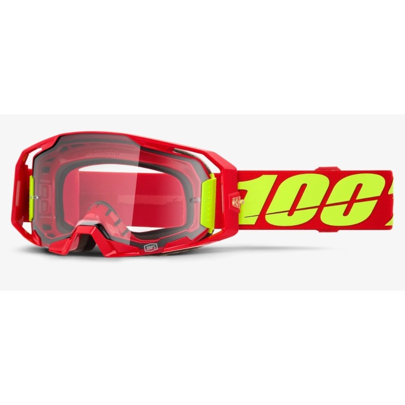 Maschera 100% ARmatic Rosso Fluo | Lente Clear