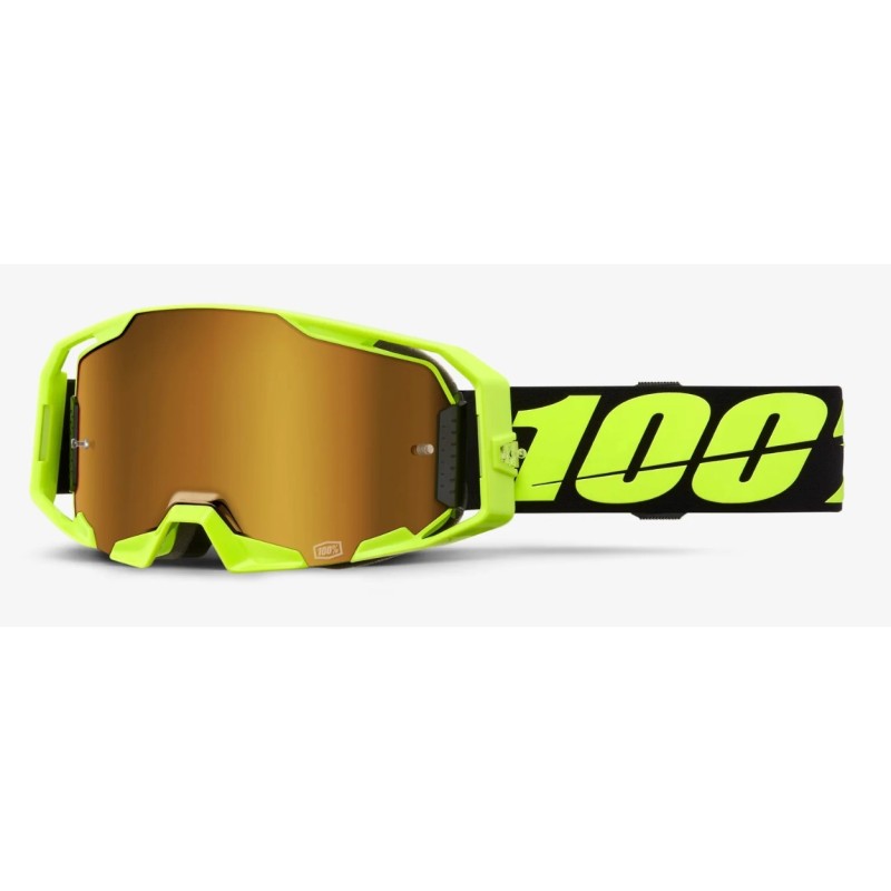 100% Goggle ARmatic Neon Yellow | Mirror True Gold Lens